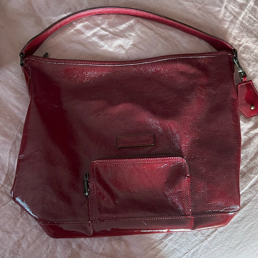 Longchamp Paris Patent Leather Bucket Bag